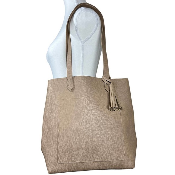 Leather Shoulder Bag Unbranded Tan Front Pocket Purse - Picture 2 of 10